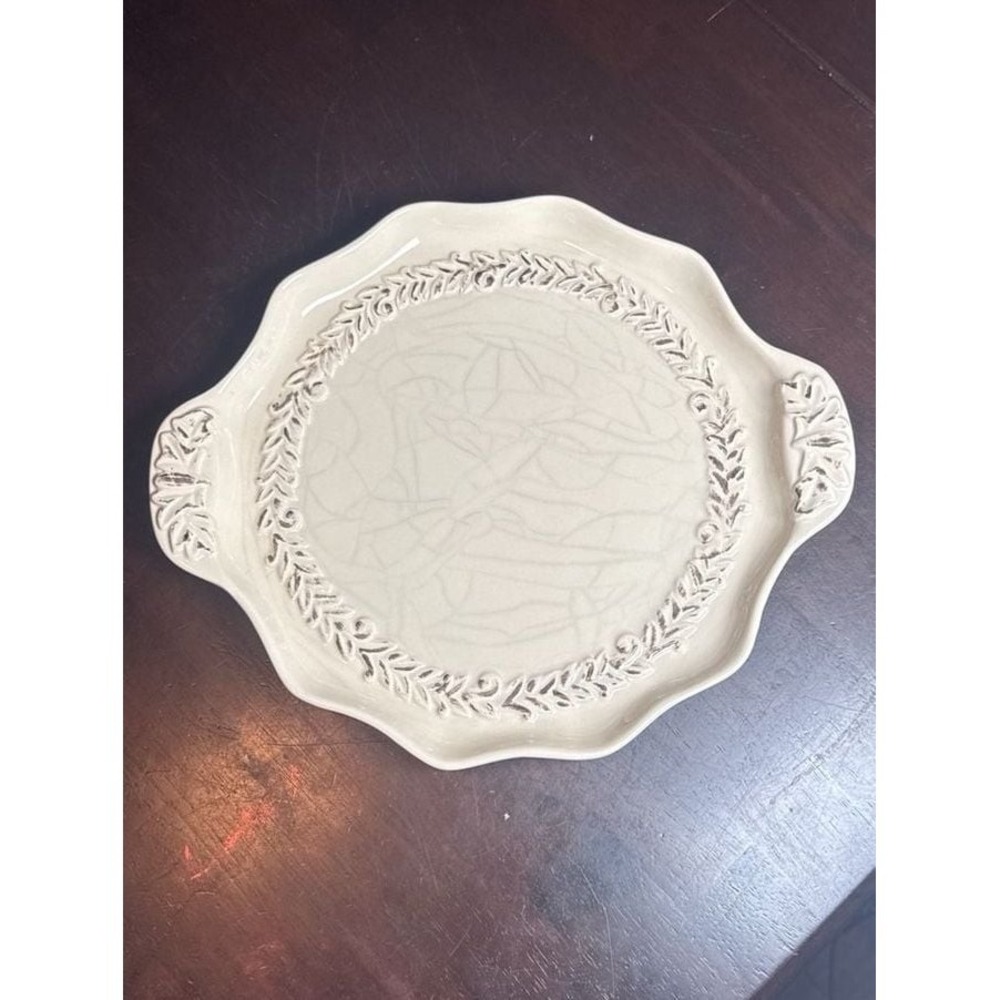 Temp-tations by Tara Verona White Cranberry Relish Tray Platter with Handles